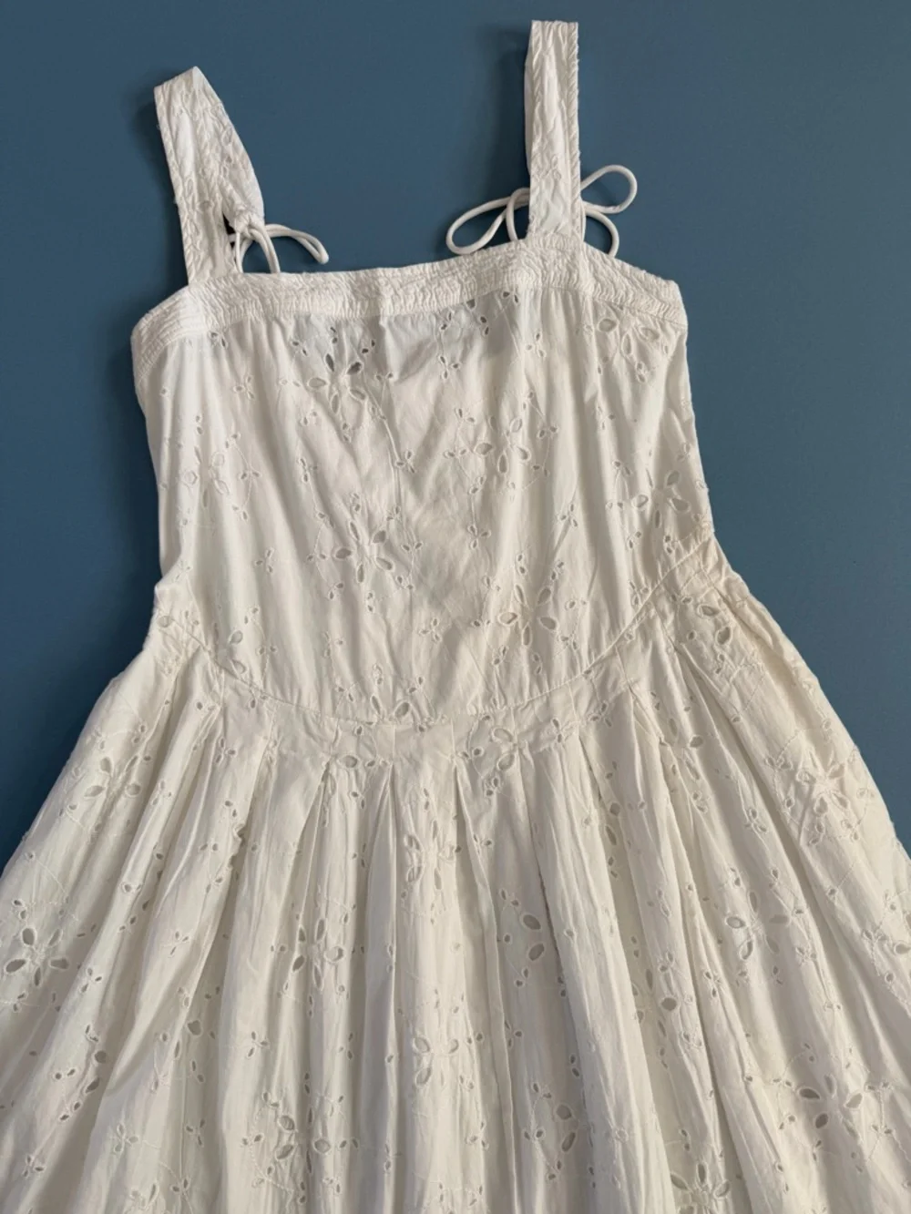 NWT Free People Primavera Eyelet Midi Dress White Cotton Cottage Boho Sundress - Picture 5 of 7